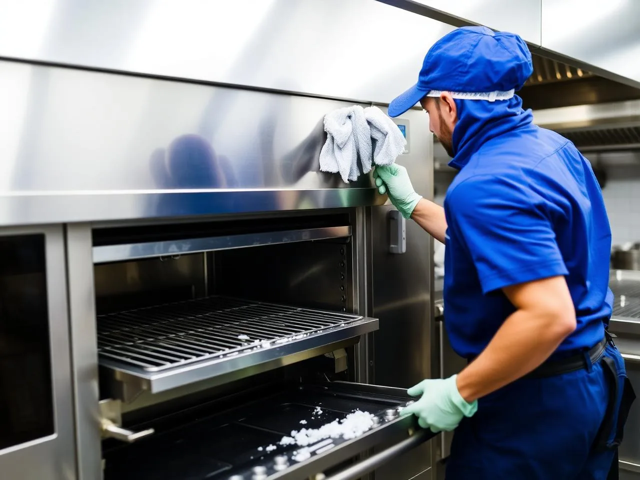 Behind equipment cleaning